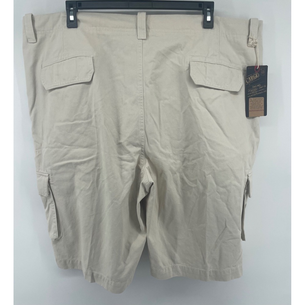 Roundtree & Yorke Cargo Shorts Men 48 Tall Tan Washed Utility Cotton Outdoor New - Picture 5 of 8